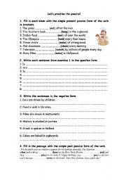 English Worksheet: lets practise passive voice!