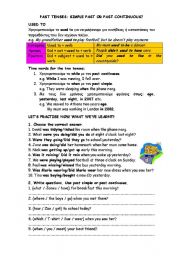 English Worksheet: past tenses practise