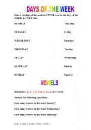 English worksheet: Days Of  The Week