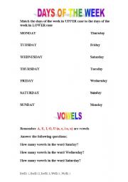 English Worksheet: Days Of  The Week