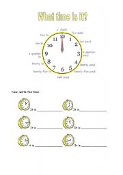 English Worksheet: What time is it?