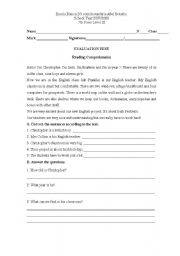 English Worksheet: Test paper (school material)