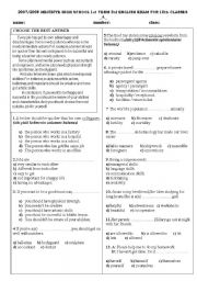 English worksheet: ANADOLU LSES YAZILI