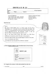 English Worksheet: test