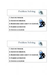 English worksheet: Problem solving