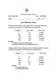 Past Continuous Tense