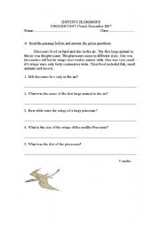 English Worksheet: Dinosaur