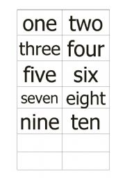 English worksheet: Numbers domino