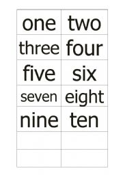 English Worksheet: Numbers domino