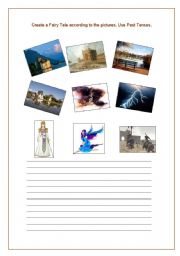 English Worksheet: Creating a Fairy Tale with pictures