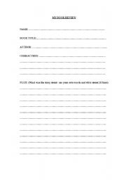 English Worksheet: Book Review Template