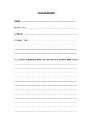 English Worksheet: Book Review Template