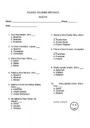 English worksheet: Nationalities