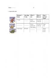 English Worksheet: dinosaur quiz