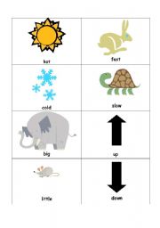 English Worksheet: Antonyms picture carts set 1