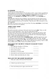 English worksheet: Allowances