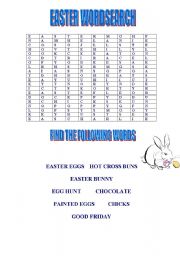 English Worksheet: Easter Wordsearch