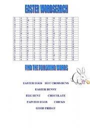 English worksheet: Easter Wordsearch