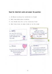 English Worksheet: Valenties reading