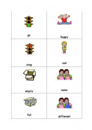 English worksheet: Antonym picture cards set 2