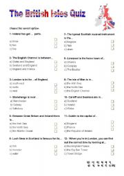 English Worksheet: The British Isles