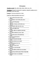 English Worksheet: Wh-Question