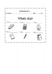 English Worksheet: whats this 