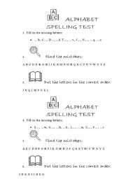 English worksheet: Alphabet spelling test