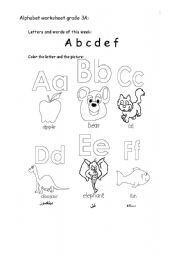 English worksheet: ABCDEF