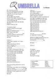 English Worksheet: UMBRELLA by Rihanna