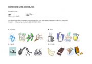English Worksheet: EXPRESSING LIKES AND DISLIKES