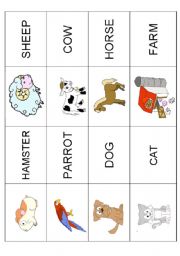 English worksheet: farm animals and pets