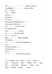 English worksheet: complete