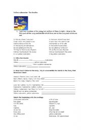 English Worksheet: yellow submarine