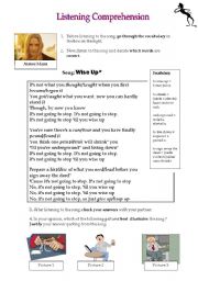 English Worksheet: Song 