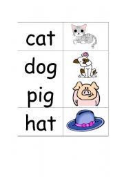 English worksheet: CVC words pairs cards