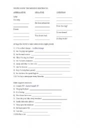 English Worksheet: Simple present