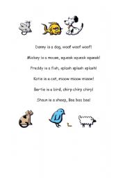 English worksheet: animals