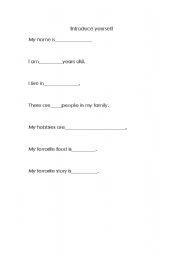 English Worksheet: Introduce yourself