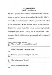 English worksheet: ayush introduction