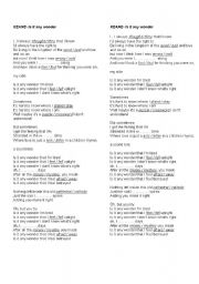 English worksheet: Song by Keane