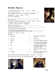 English Worksheet: Batman Begins