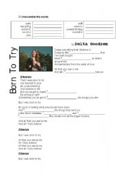 English Worksheet: Born to try...