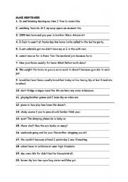 English Worksheet: scrambled sentences