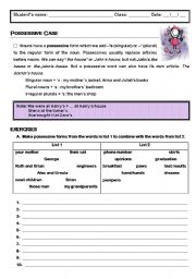 English Worksheet: Possessive case