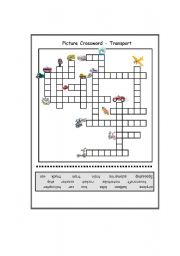 English Worksheet: Picture Crossword - Transport