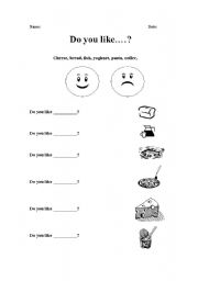 English worksheet: Do you like...?