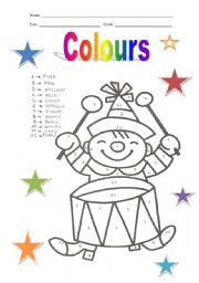 English Worksheet: Colours worksheet