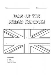 English Worksheet: The flag of the UK