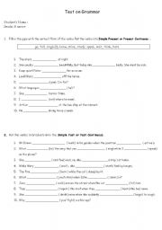 English Worksheet: Test on grammar